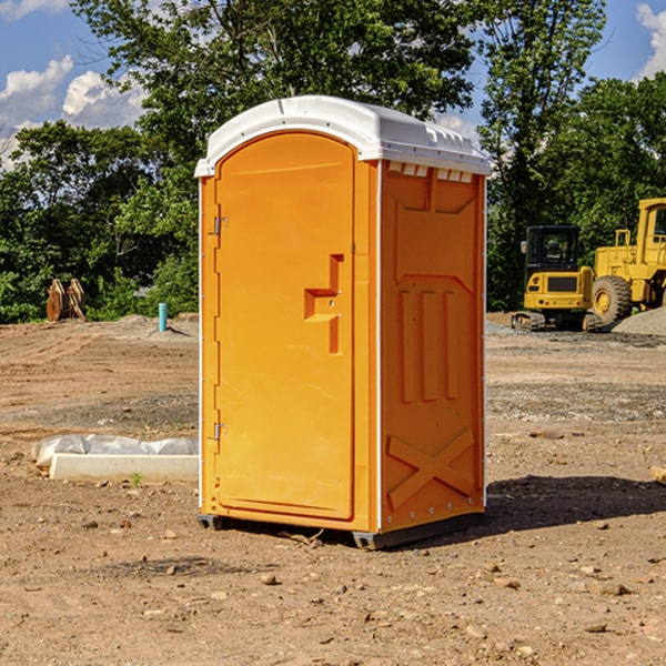 can i customize the exterior of the portable toilets with my event logo or branding in Highland Park MI